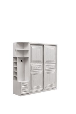 Armário embutido branco Dustproof do OEM com gavetas, vestuários de madeira pintados brancos práticos