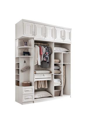 Vestuário de madeira branco destacável de Multiscene para o quarto pequeno ajustável