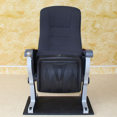 Cinema preto Hall Chairs Adjustable Moistureproof Antistatic do teatro do alto densidade