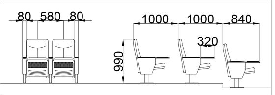 O cinema de dobramento Hall Chairs Anti Fouling Sturdy do auditório descasca amigável